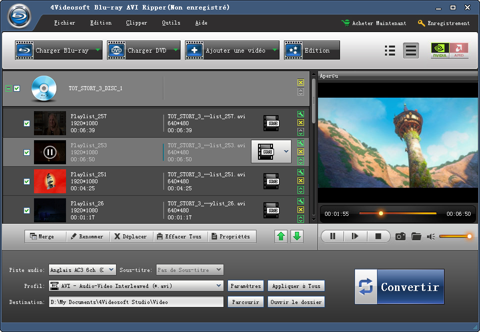4Videosoft Ripper Blu-ray en AVI screen shot