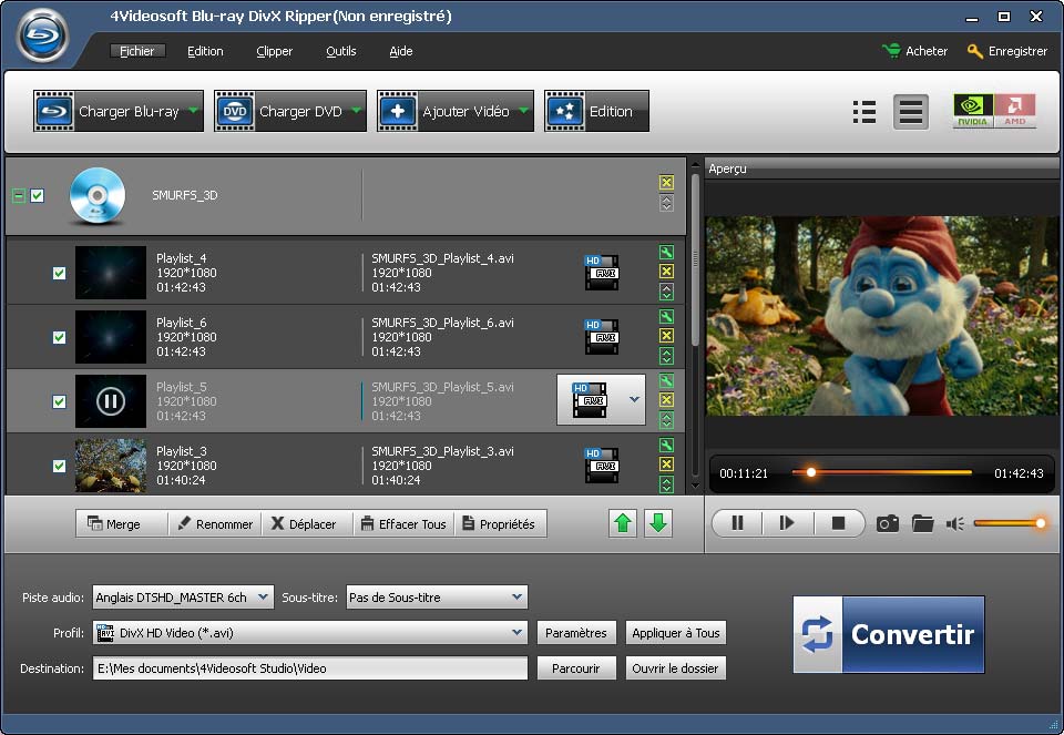 4Videosoft Ripper Blu-ray en DivX screen shot