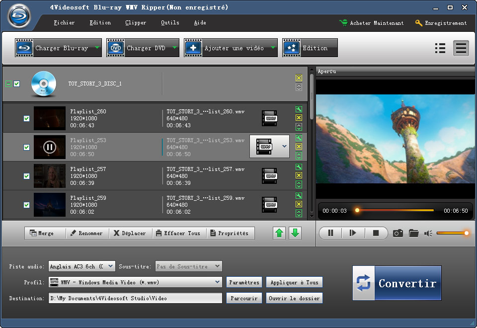 4Videosoft Ripper Blu-ray en WMV screen shot