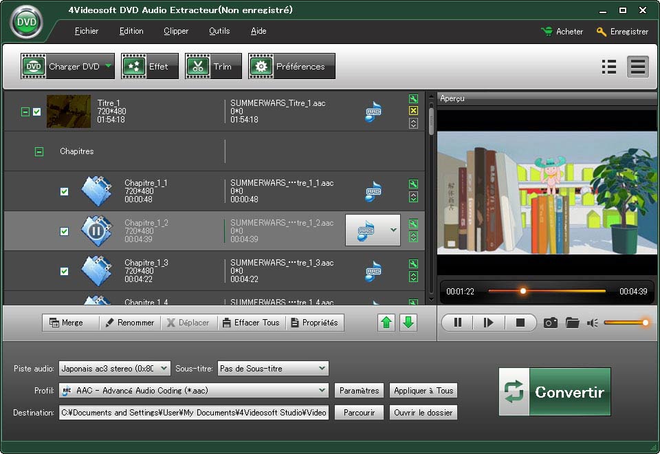 4Videosoft DVD Audio Extracteur screen shot