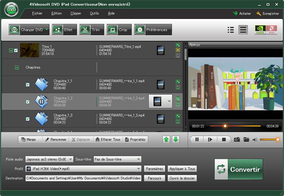 4Videosoft DVD iPad Convertisseur screen shot