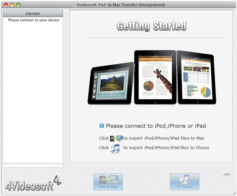 Screenshot of 4Videosoft Transfert iPad Mac 4Videosoft Transfert iPad Mac screenshot