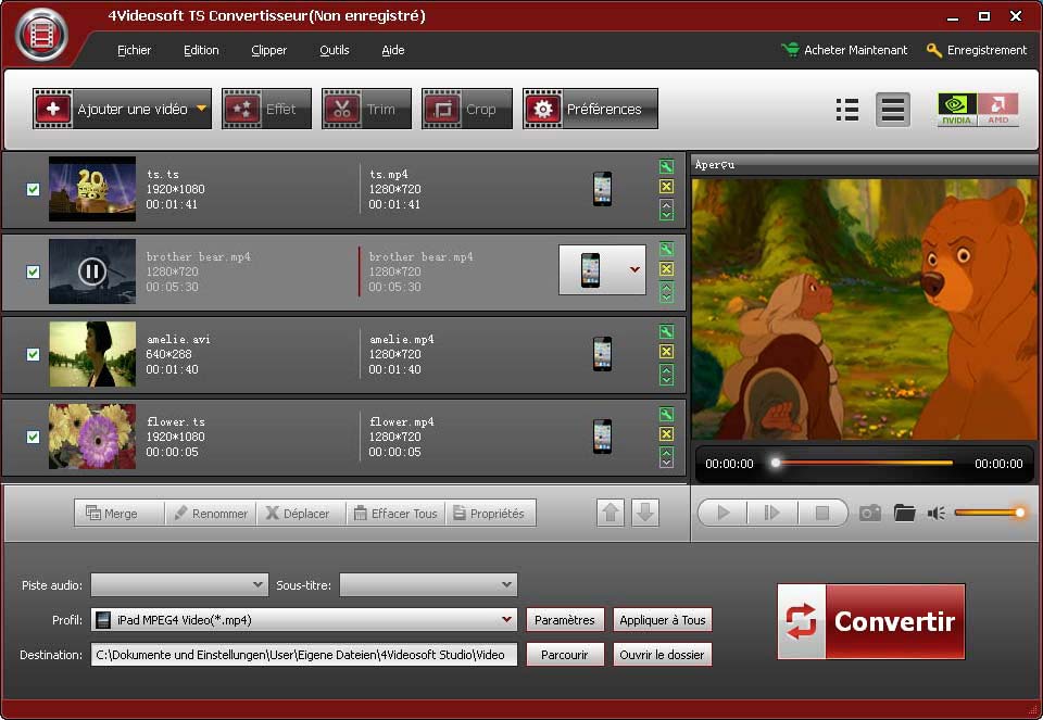 4Videosoft TS Convertisseur screen shot