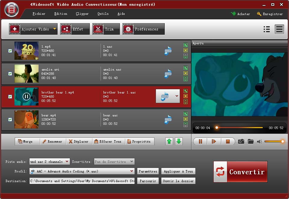 4Videosoft Vidéo Audio Convertisseur screen shot