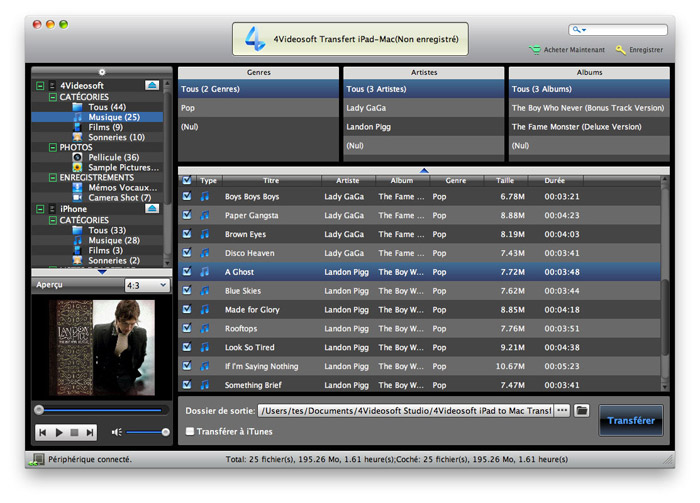 4Videosoft Transfert iPad-Mac software