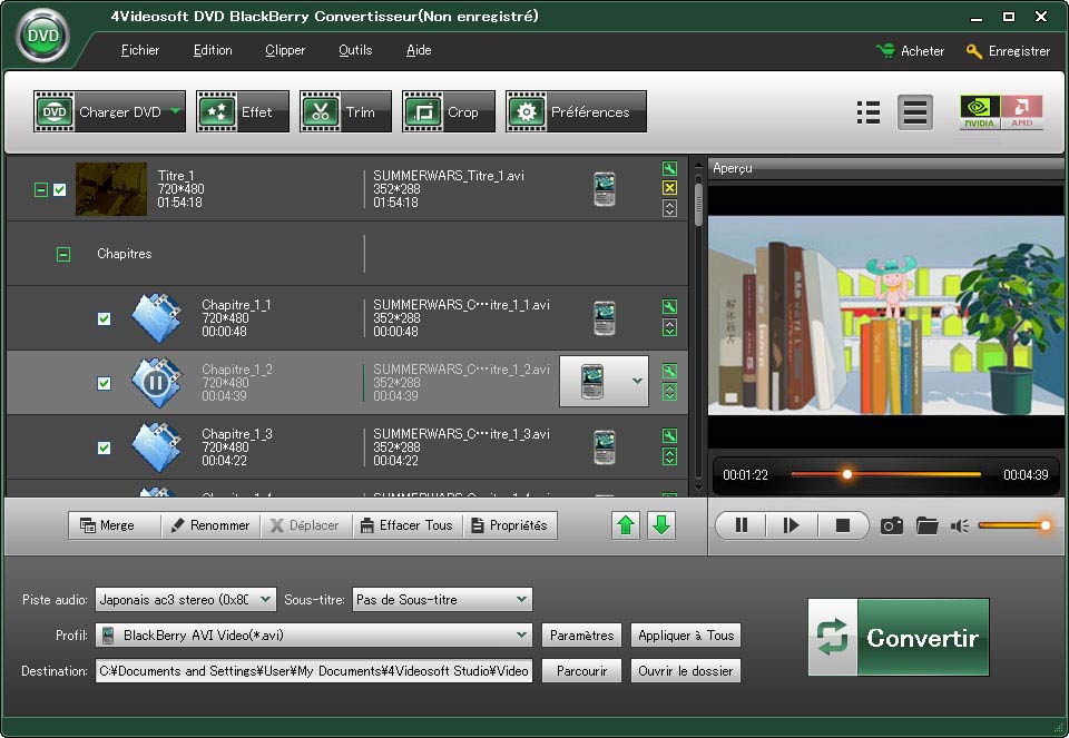 Windows 7 4Videosoft Convertisseur DVD BlackBerry 3.3.22 full