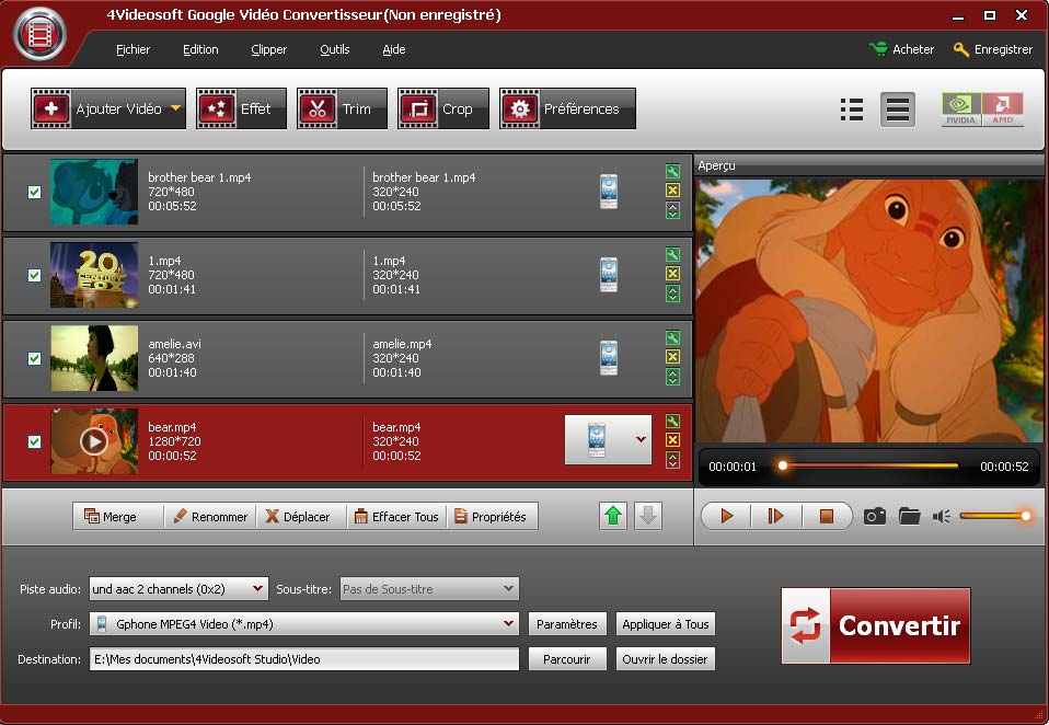Google Vidéo Convertisseur, Google Phone Vidéo Convertisseur