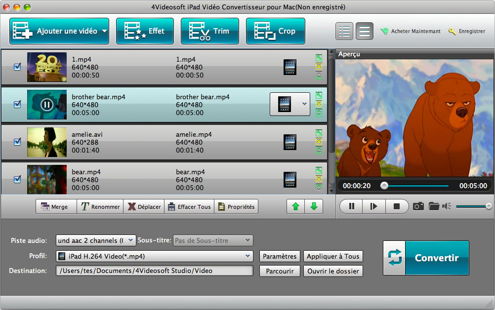 4Videosoft iPad Vidéo Convertisseur Mac software